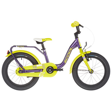 S'COOL NIXE Alu 16" Kids Bike Purple/Yellow 2021 0